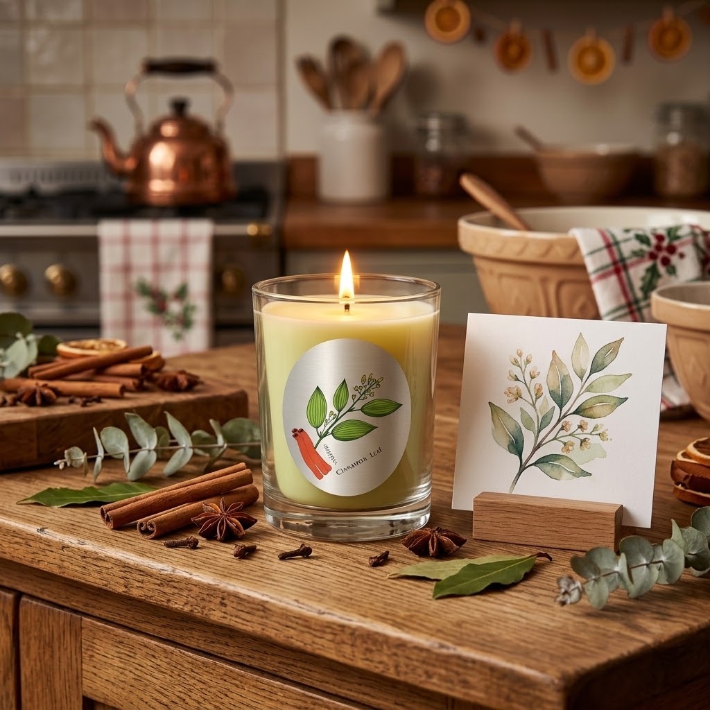 Cinnamon Leaf - insect repellent Beeswax Candle