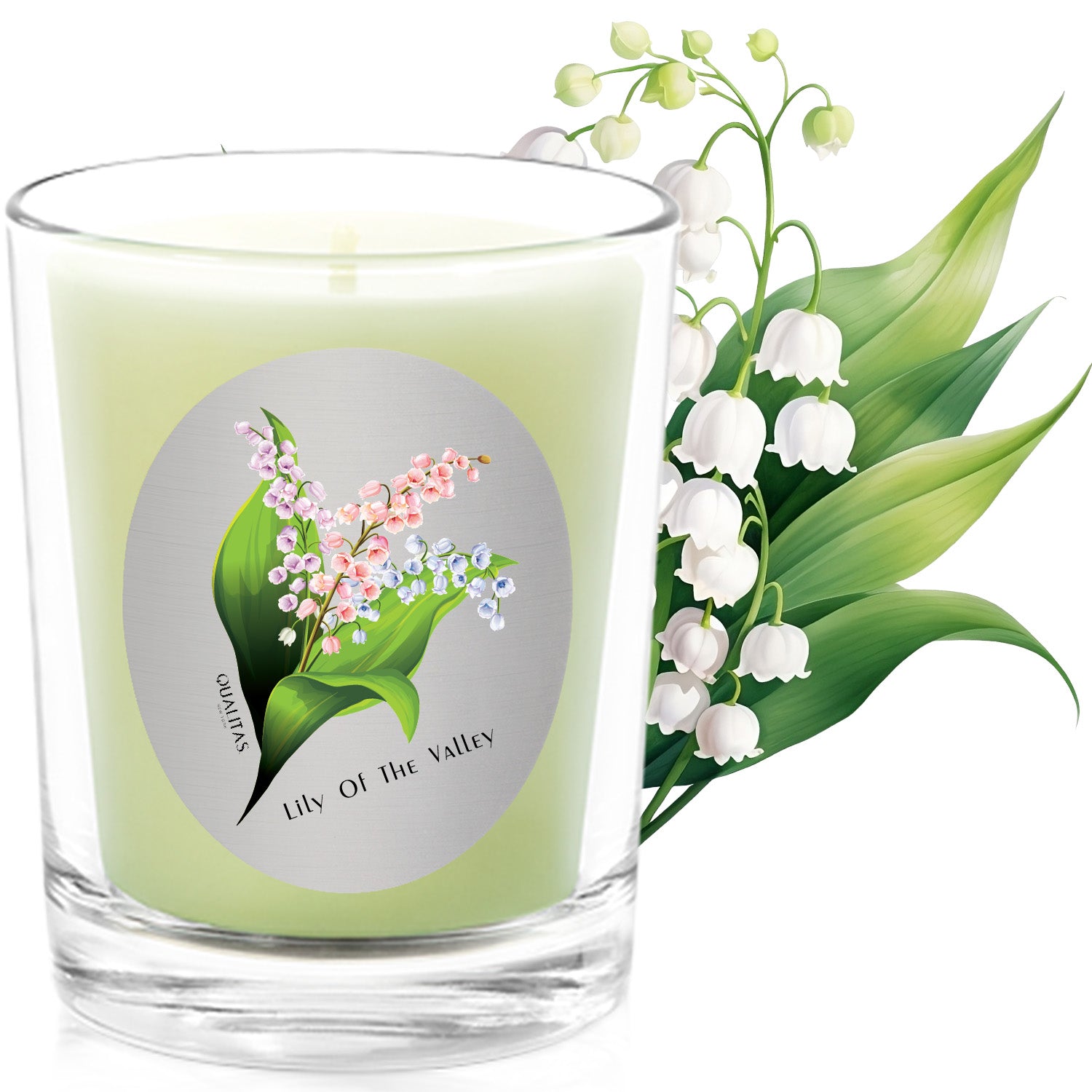 white lily scented candle 100% Pure Beeswax Candle Made in USA - Qualitas Candles