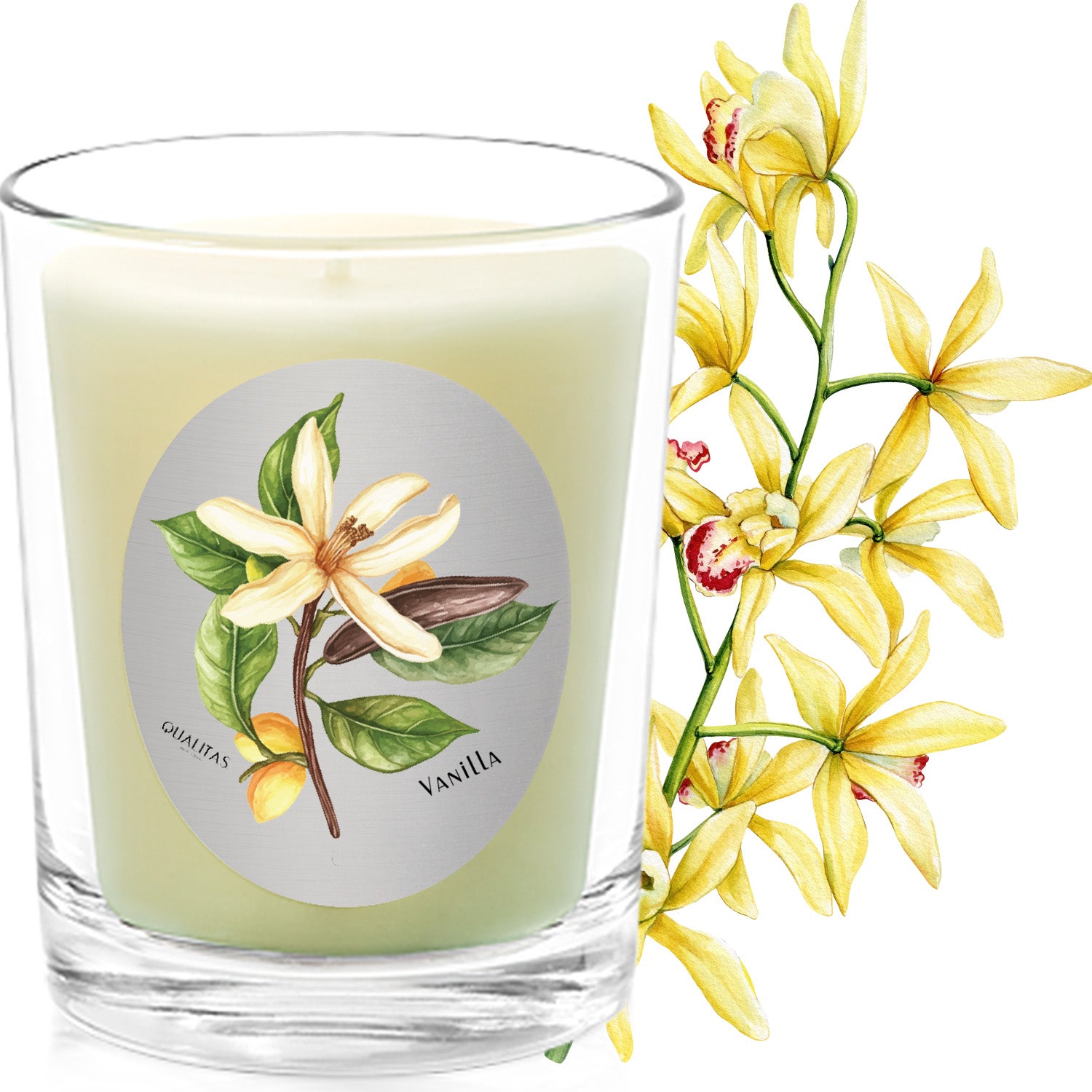 white lily candle 100% Pure Beeswax Candle Made in USA - Qualitas Candles