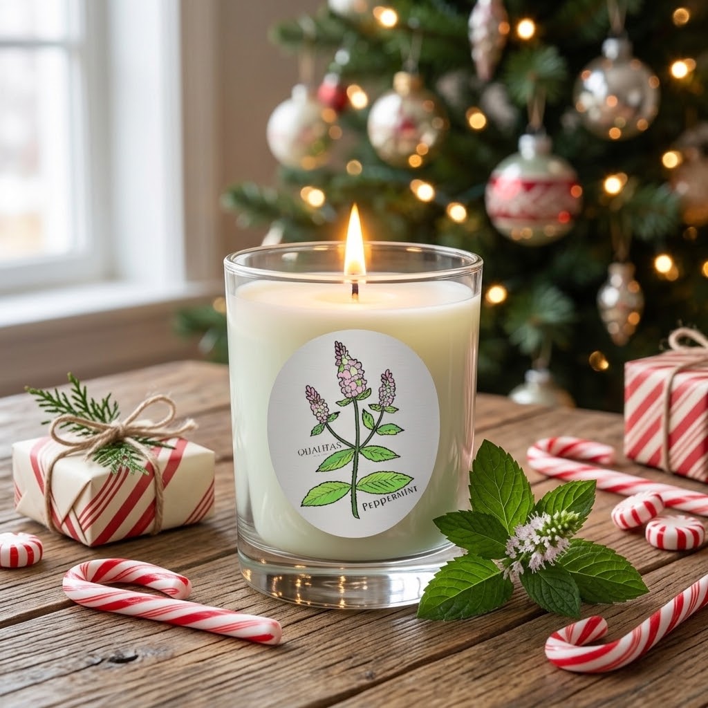 Peppermint Leaf - Insect Repellent Beeswax Candle