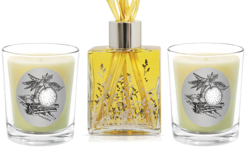 Candle & Diffuser Set - Pomander. - 100% Pure Beeswax Candles Made in USA | Qualitas Candles 