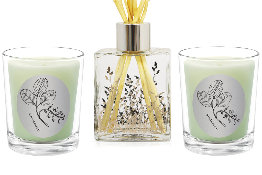 Candle & Diffuser Set - Sandalwood. - 100% Pure Beeswax Candles Made in USA | Qualitas Candles 