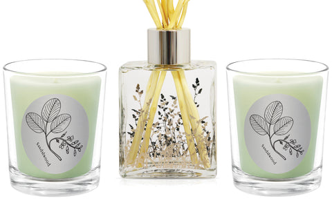 Candle & Diffuser Set - Sandalwood. - 100% Pure Beeswax Candles Made in USA | Qualitas Candles 