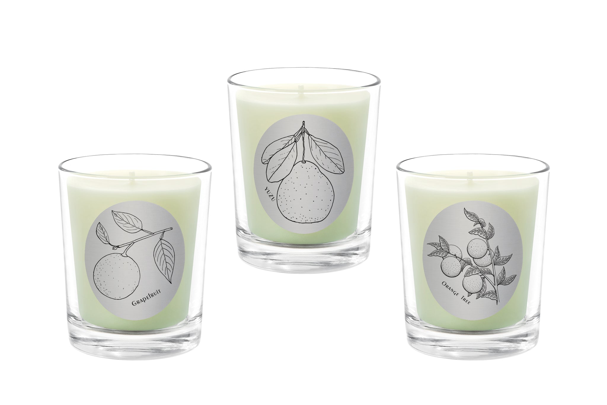 Candle Set Desert Lime, Bergamot, Lemon Tree. Qualitas Candles