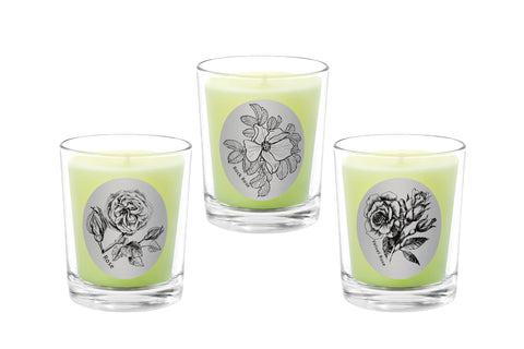 Candle Set - Rose, Rock Rose, Velvet Rose. - 100% Pure Beeswax Candles Made in USA | Qualitas Candles 