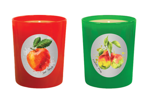 Candle Set Green & Red - Apple, Pear. - 100% Pure Beeswax Candles Made in USA | Qualitas Candles 