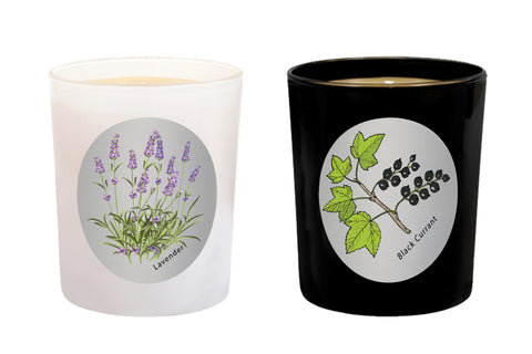 Candle Set Black & White - Black Currant, Lavender. - 100% Pure Beeswax Candles Made in USA | Qualitas Candles 