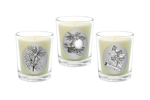 Candle Set - Fir Needle, Pomander, Cinnamon Leaf. - 100% Pure Beeswax Candles Made in USA | Qualitas Candles 